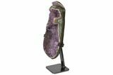 Amethyst Geode Section With Metal Stand - Uruguay #122023-2